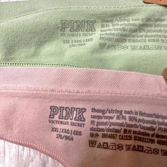 NWT VS PINK Floral Seamless Thong Set 2 Pack Women’s XXL - Picture 7 of 8